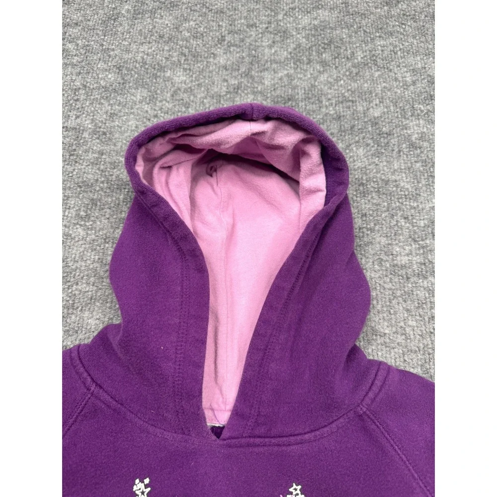 Sideout Girls Purple‎ Floral Graphic Pullover Hoodie Sweatshirt Kids Large 12/14